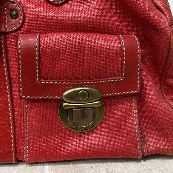 MARC JACOBS Red Coated Canvas Venetia Satchel Bag - Picture 6 of 14